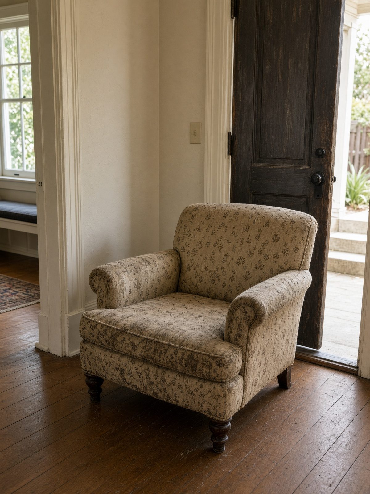 Armchair ready for haul-away in San Diego