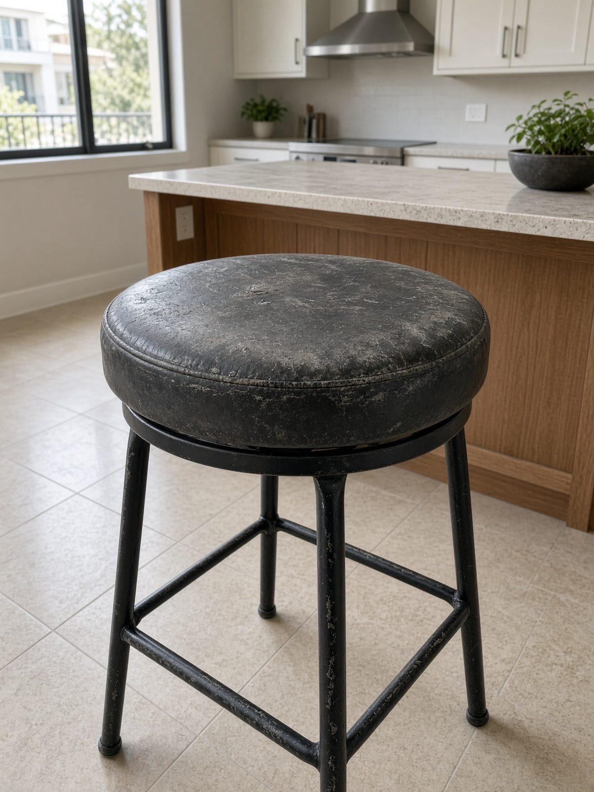 Bar stool ready for haul-away in San Diego