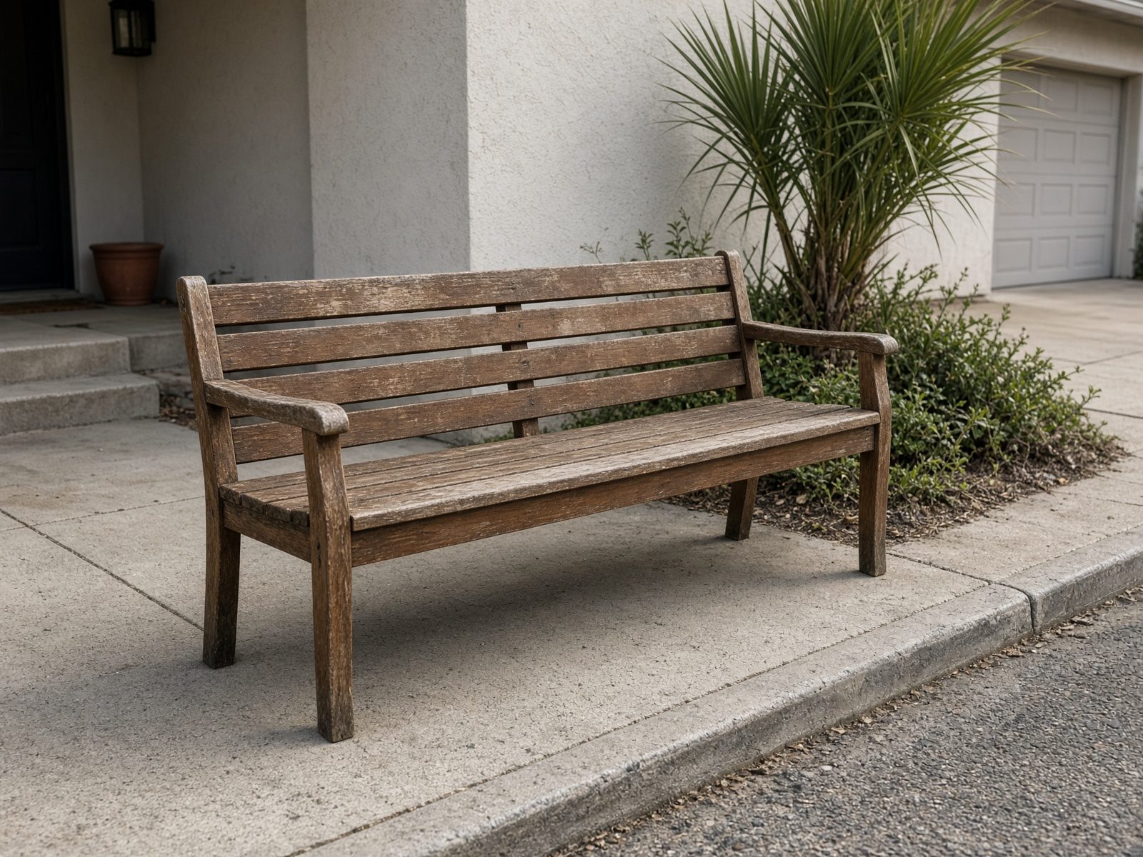 Bench staged for San Diego furniture removal