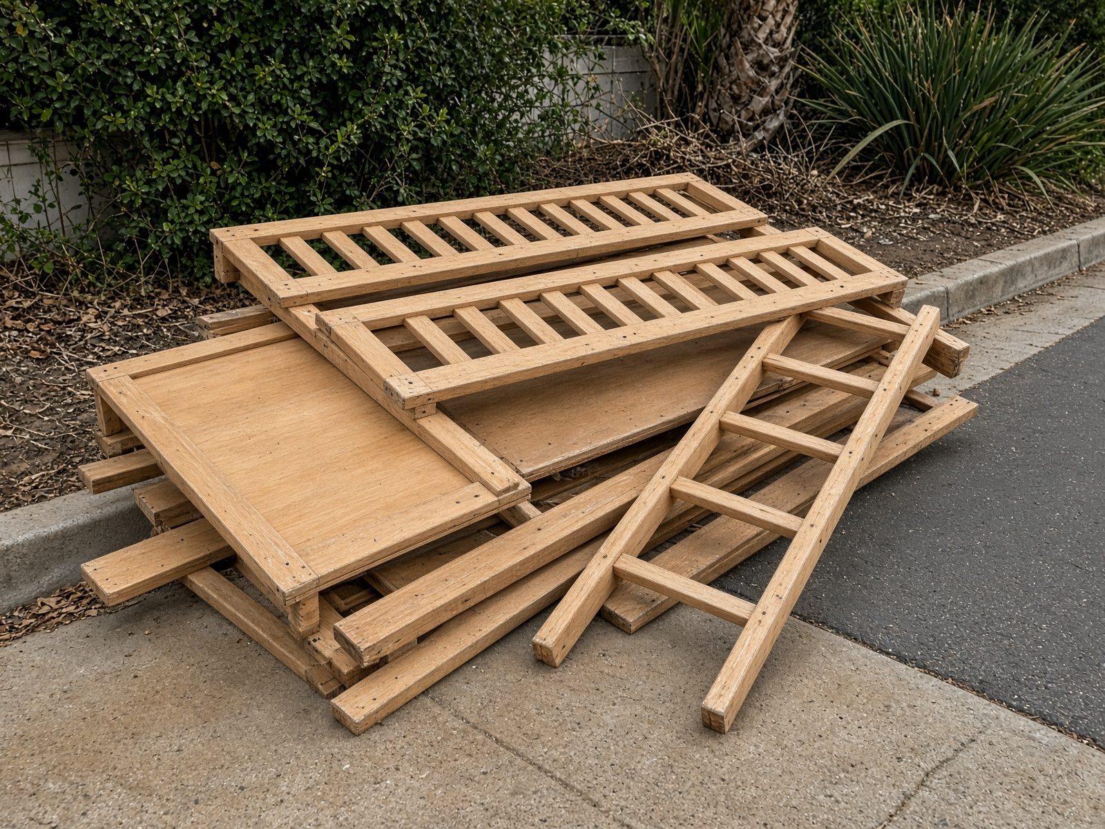 Bunk bed staged for San Diego furniture removal