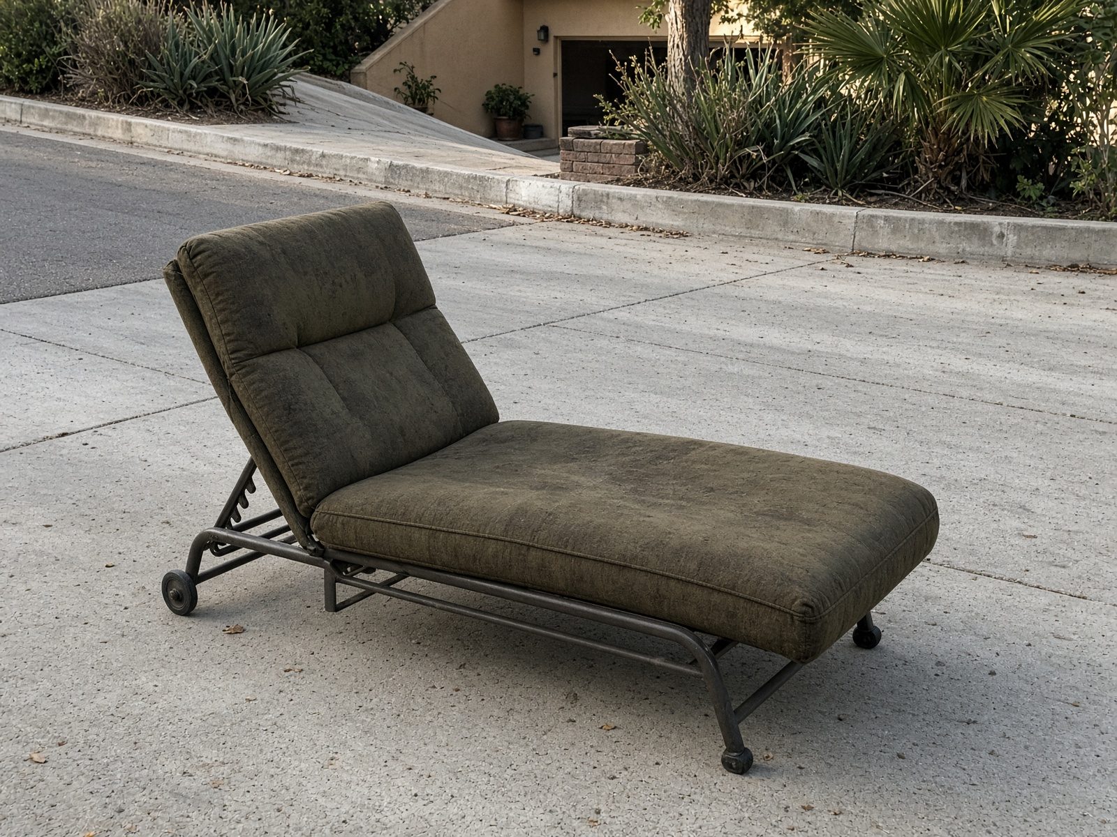 Chaise lounge staged for San Diego furniture removal