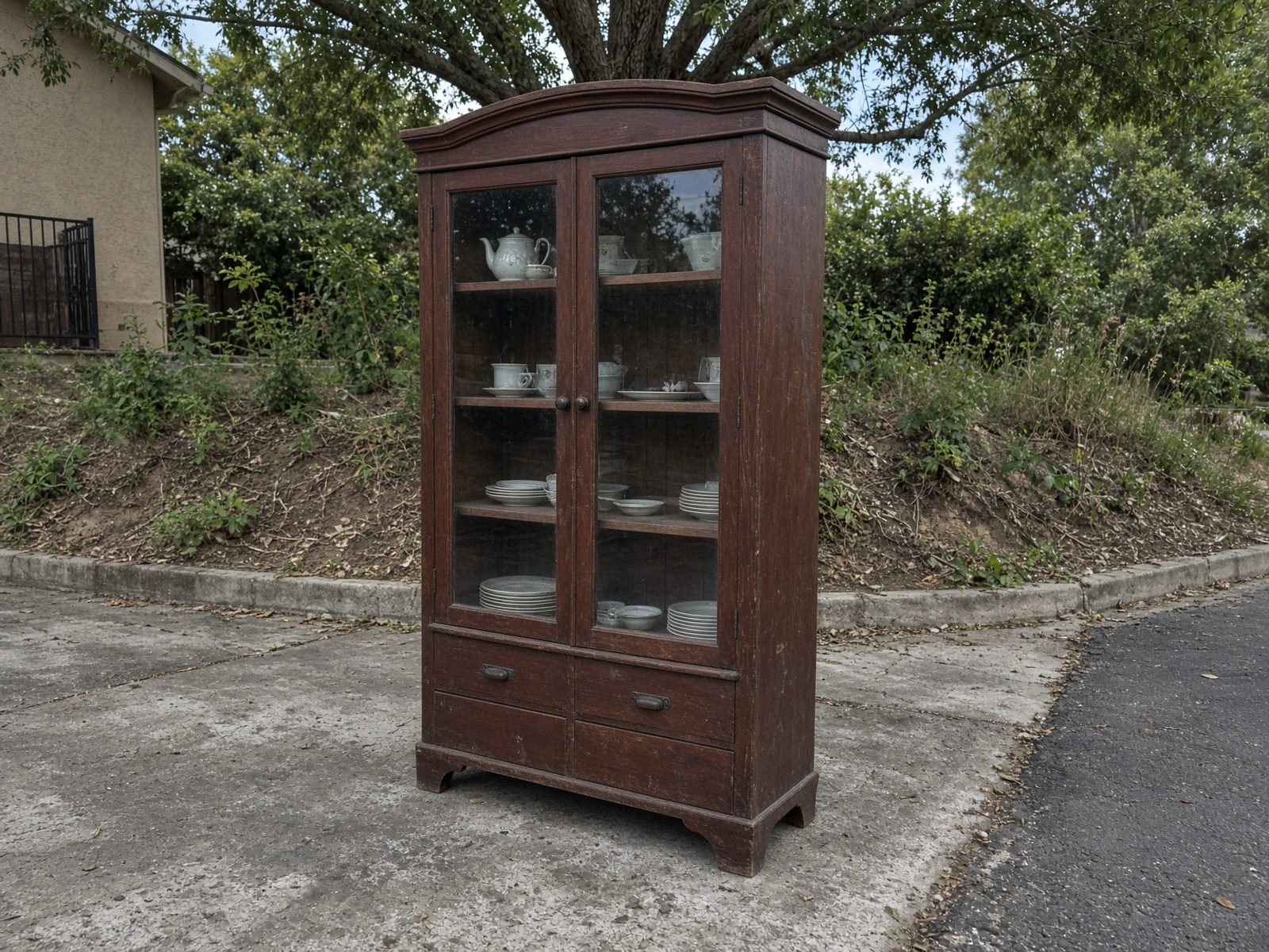 China cabinet staged for San Diego furniture removal