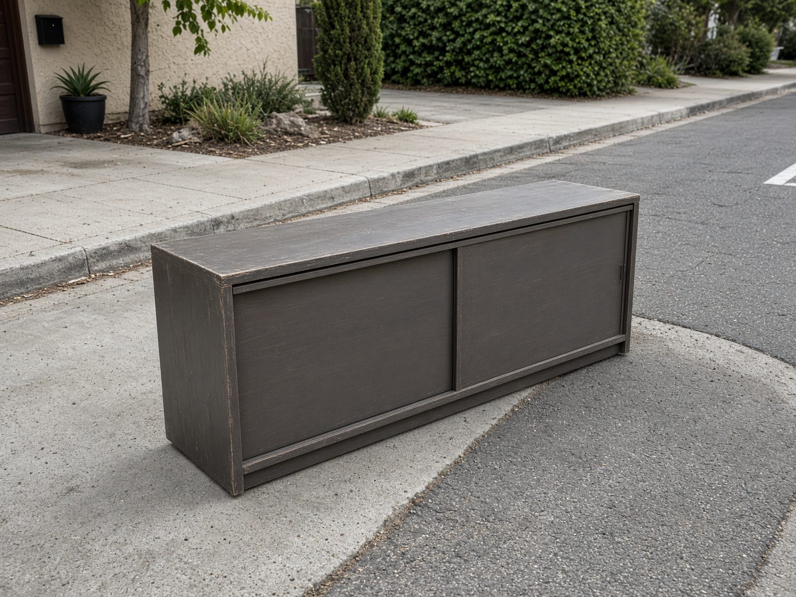 Credenza staged for San Diego furniture removal