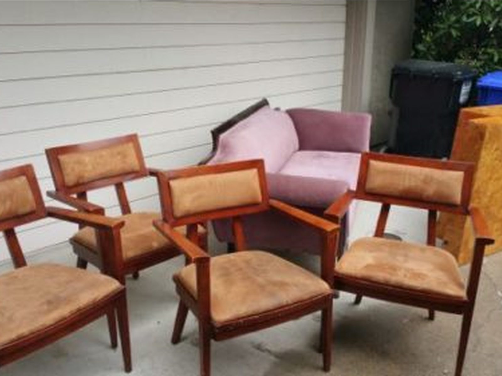Dining chair staged for San Diego furniture removal