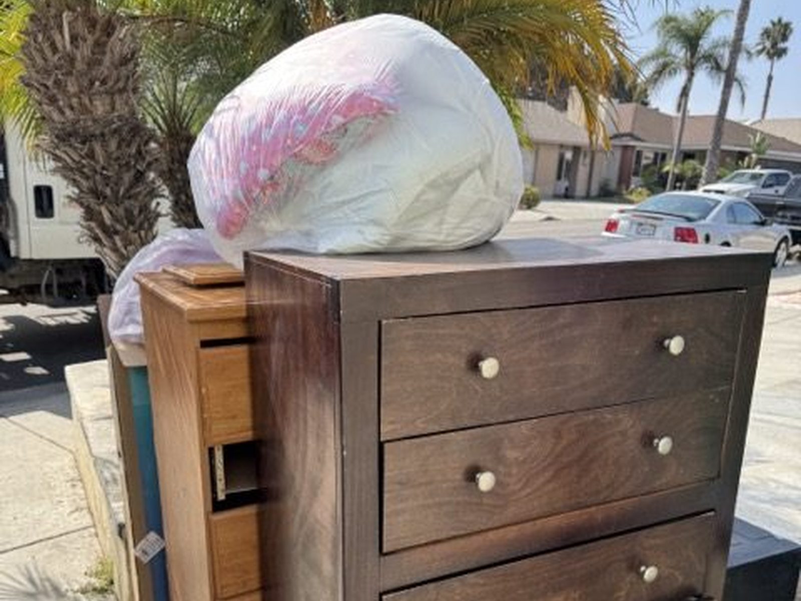Dresser staged for San Diego furniture removal