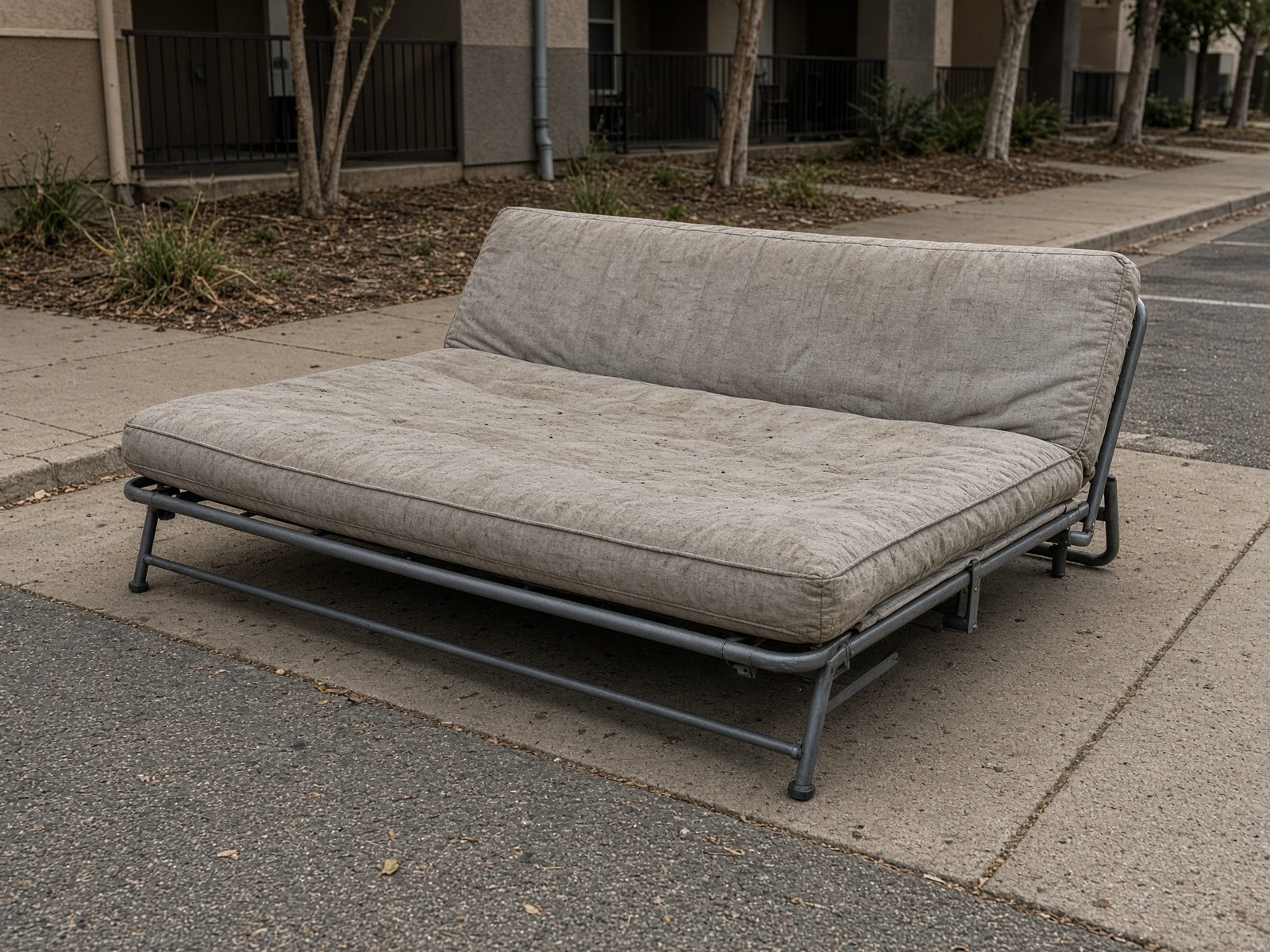 Futon staged for San Diego furniture removal