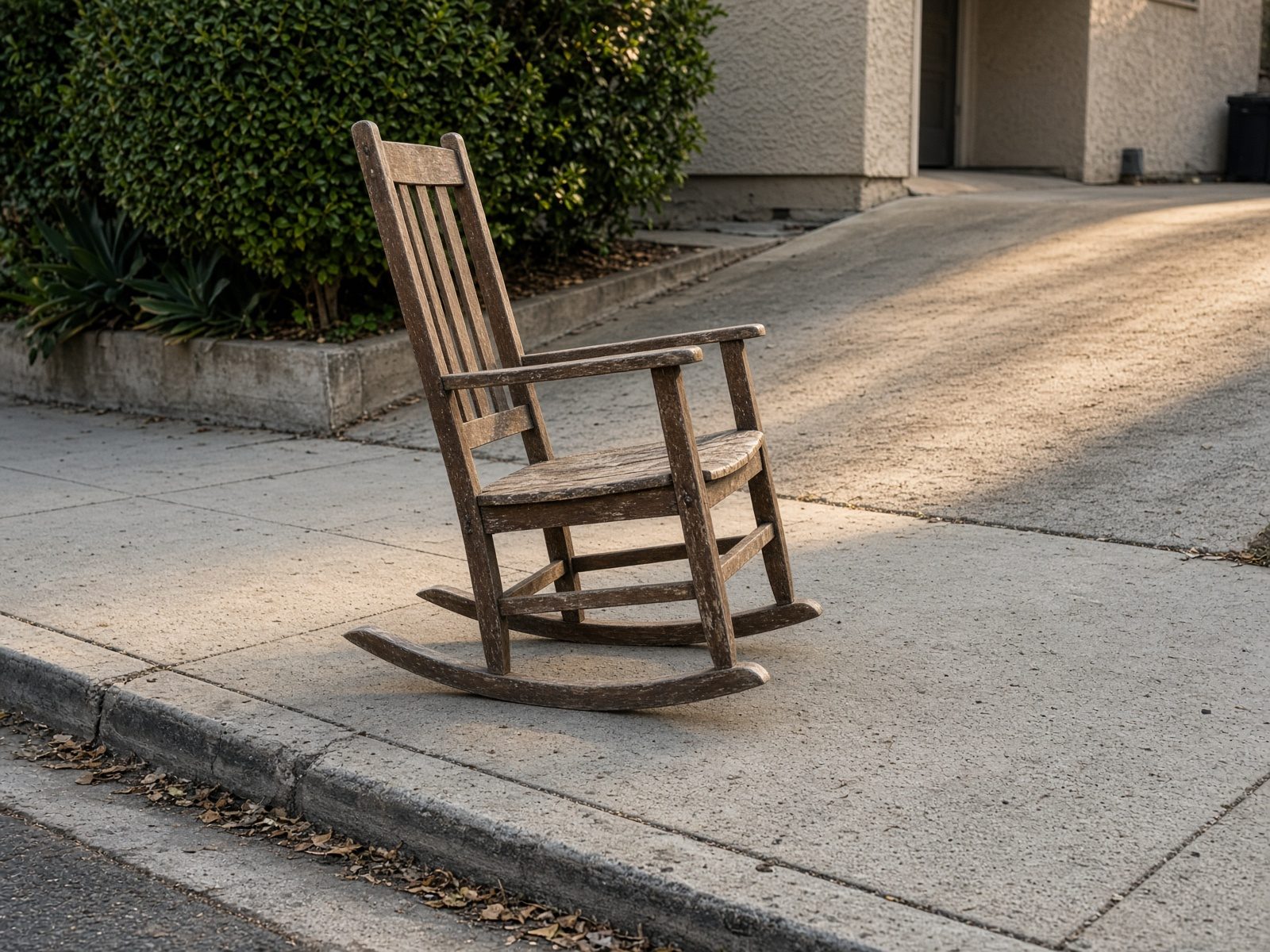 Rocking chair staged for San Diego furniture removal