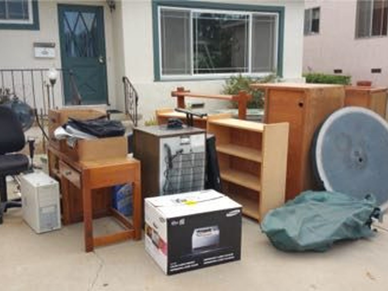 Writing desk staged for San Diego furniture removal